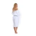 Dámský  bavlněný župan model KIMONO s výšivkou 01 White