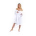 Dámský  bavlněný župan model KIMONO s výšivkou 01 White