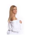 Dámský  bavlněný župan model KIMONO s výšivkou 01 White