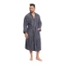 Pánský bavlněný župan model KIMONO s výšivkou 02 Dark Grey