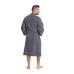 Pánský bavlněný župan model KIMONO s výšivkou 02 Dark Grey