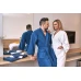 Sada Navy Blue: župan KIMONO s výšivkou + pánský saunový kilt + osuška