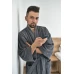 Pánský bavlněný župan model KIMONO s výšivkou 02 Dark Grey