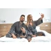 Pánský bavlněný župan model KIMONO s výšivkou 02 Dark Grey