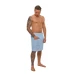 Sada Light Blue: župan KIMONO s výšivkou + pánský saunový kilt + osuška