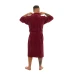 Pánský bavlněný župan model KIMONO s výšivkou 04 Bordeaux