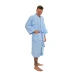 Sada Light Blue: župan KIMONO s výšivkou + pánský saunový kilt + osuška