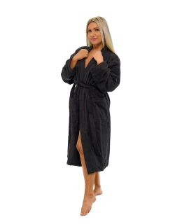 Dámský bavlněný župan model KIMONO 05 Black Chocolate