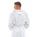Pánský bavlněný župan s výšivkou a kapucí 01 White