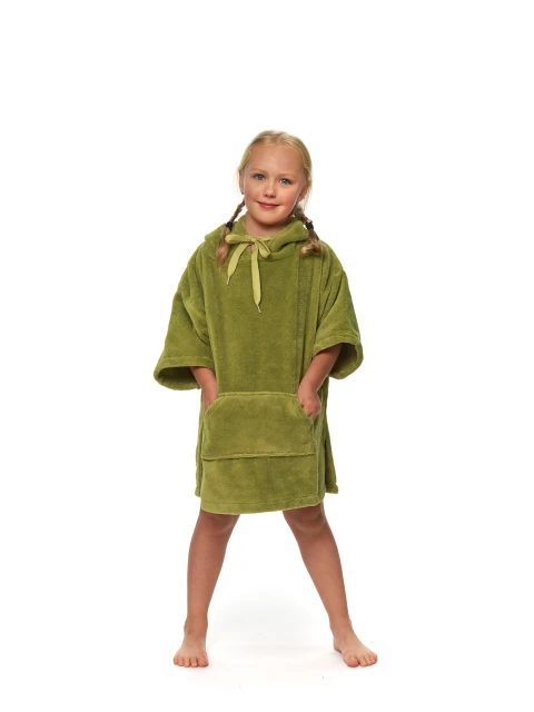 Dětské plážové pončo, 3-5 let, Olive Green