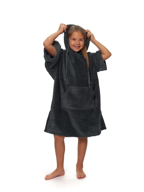 Dětské plážové pončo, 6-10 let, Cool Gray