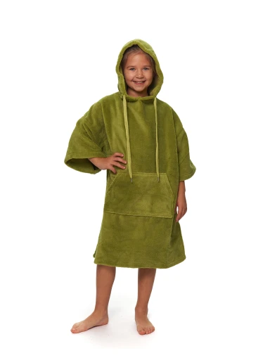 Dětské plážové pončo, 6-10 let, Olive Green
