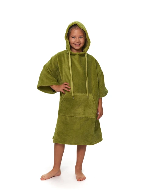 Dětské plážové pončo, 6-10 let, Olive Green