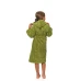 Dětský župan s kapucí a výšivkou, Olive Green