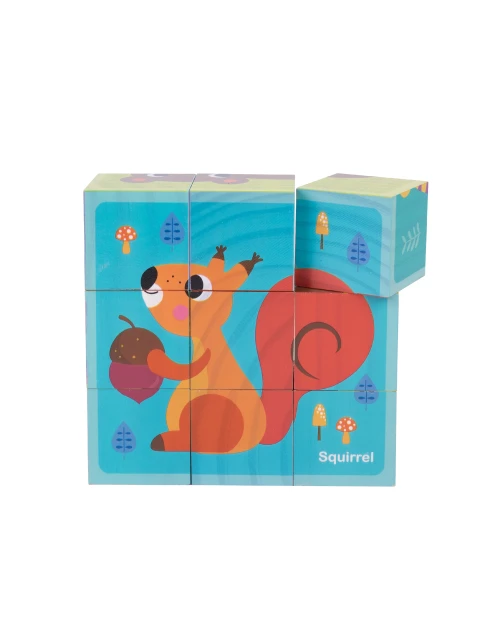 TookyToy Dřevěné kostky se zvířátky