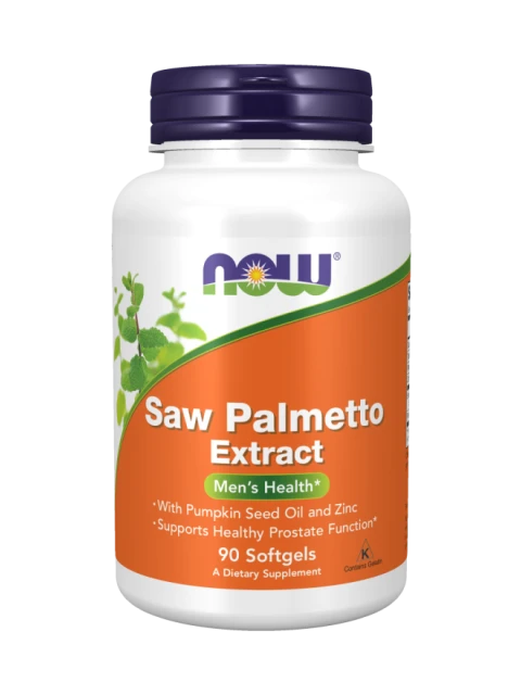 NOW Saw Palmetto with Pumpkin Seed and Zinc extract (Serenoa plazivá s dýňovým olejem a zinkem), 80 mg, 90 softgelových kapslí